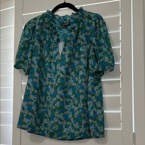 J. Crew Blue Floral Women's Top